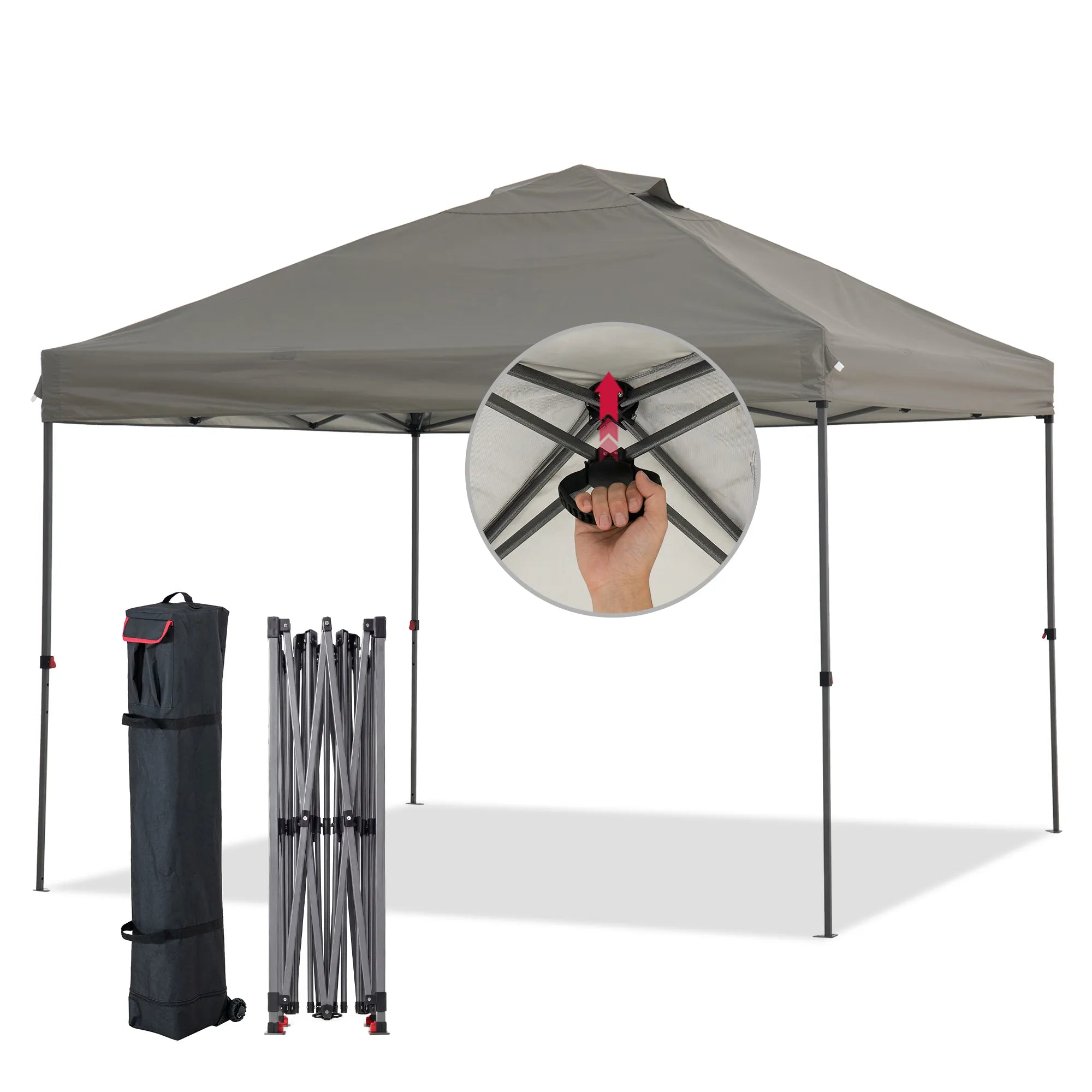 SUNJOY Solis Glow Instant Gazebo, 10×10 - Slate Gray